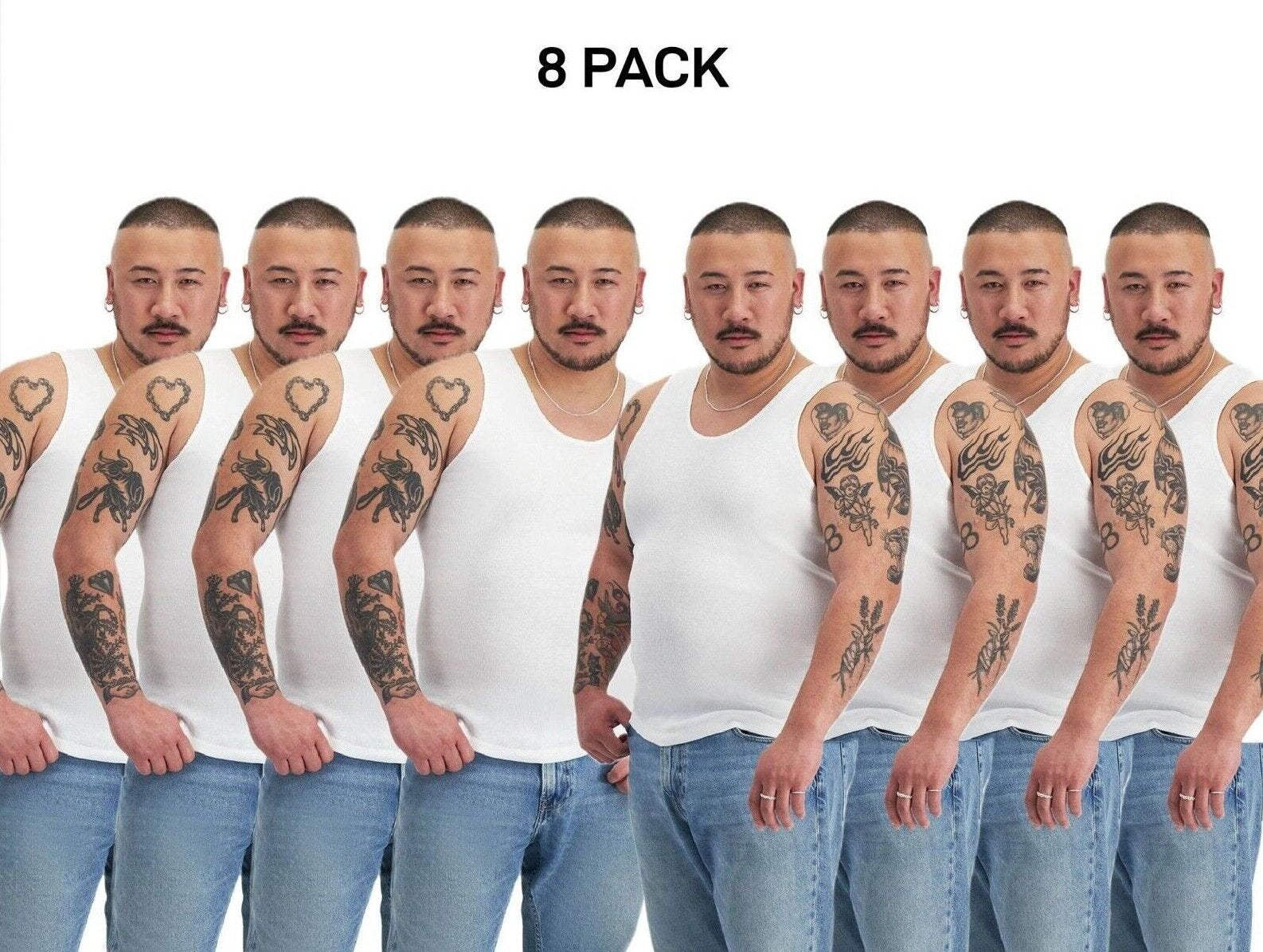 Bonds Mens Chesty Singlets Breathable Comfortable Side Seamfree 8 Pack M7WL