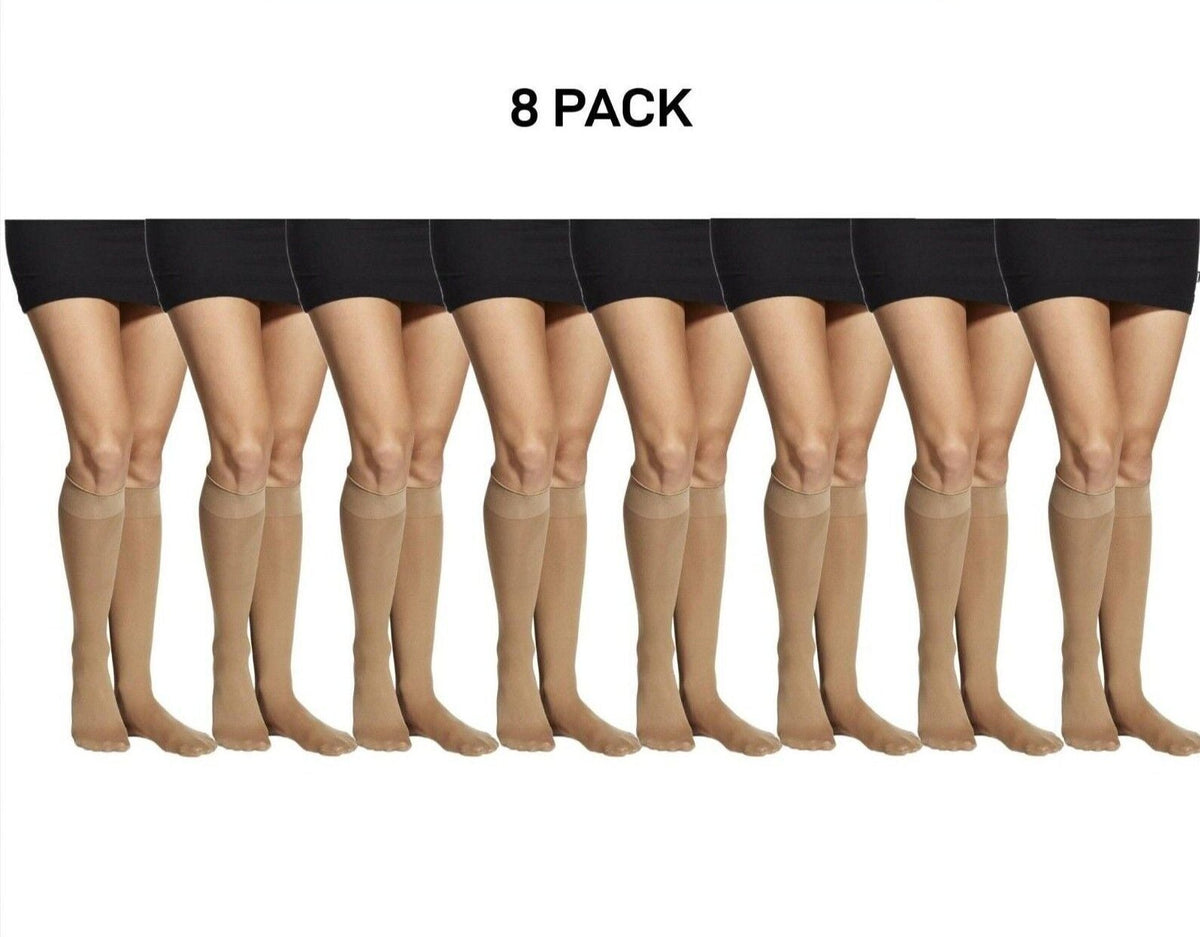 Bonds Womens Semi Opaque Knee High 40 Denier Socks Wide Comfort 8 Pack L79582