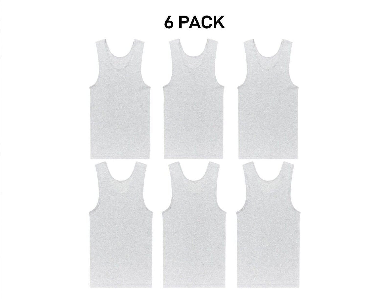 Bonds Mens Chesty Cotton Singlets Underwear Singlet Ribbed Cotton 6 Pack M757P