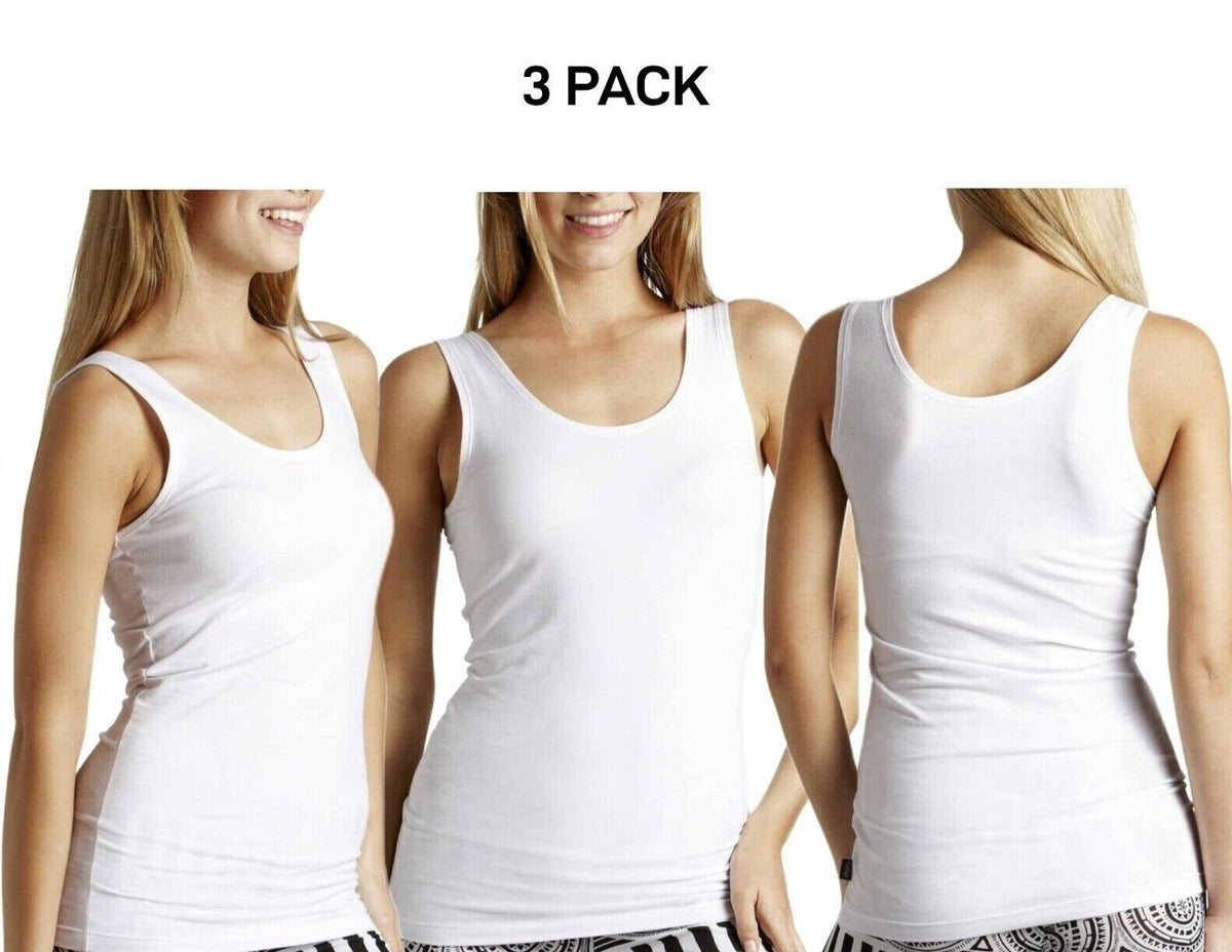 Bonds Womens Stretchy Chesty Tank Top Breathable Cotton Jersey 3 Pack WYEXY