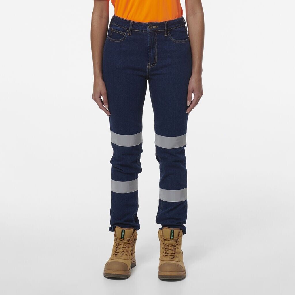 KINGGEE Womens Stretch Straight Workwear Denim Wide Leg 5 Pocket Jeans K43019-Collins Clothing Co