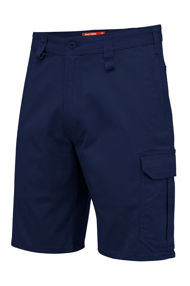 Mens Hard Yakka Core Stretch Cargo Shorts 2 PACK Cotton Drill Work Tough Y05067