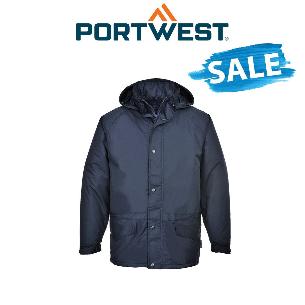 SALE Portwest Mens Arbroath Fleece Lined Jacket Waterproof Navy Jacket S53