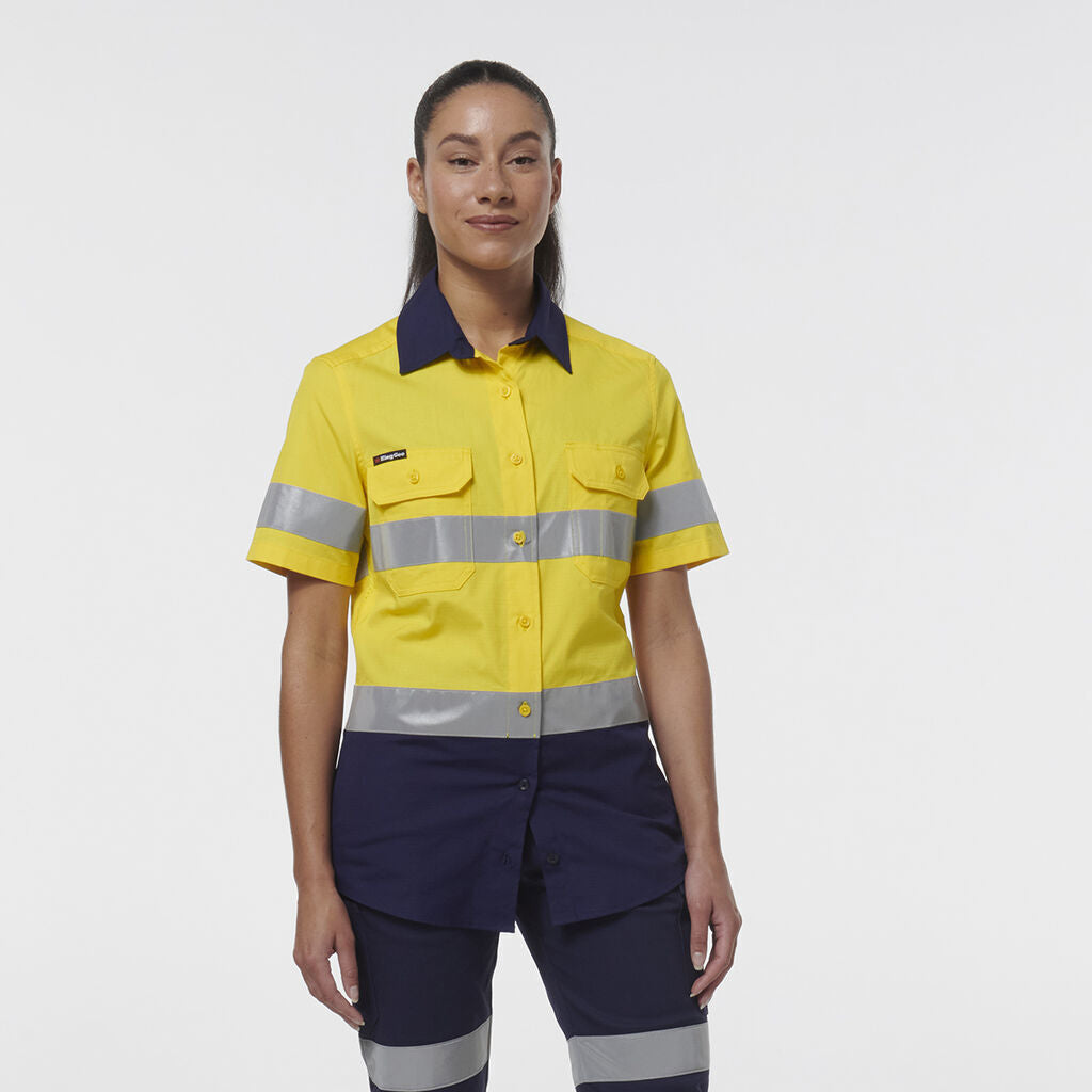 KingGee Womens Workcool Vented Reflective Short Sleeve Shirt K44229-Collins Clothing Co
