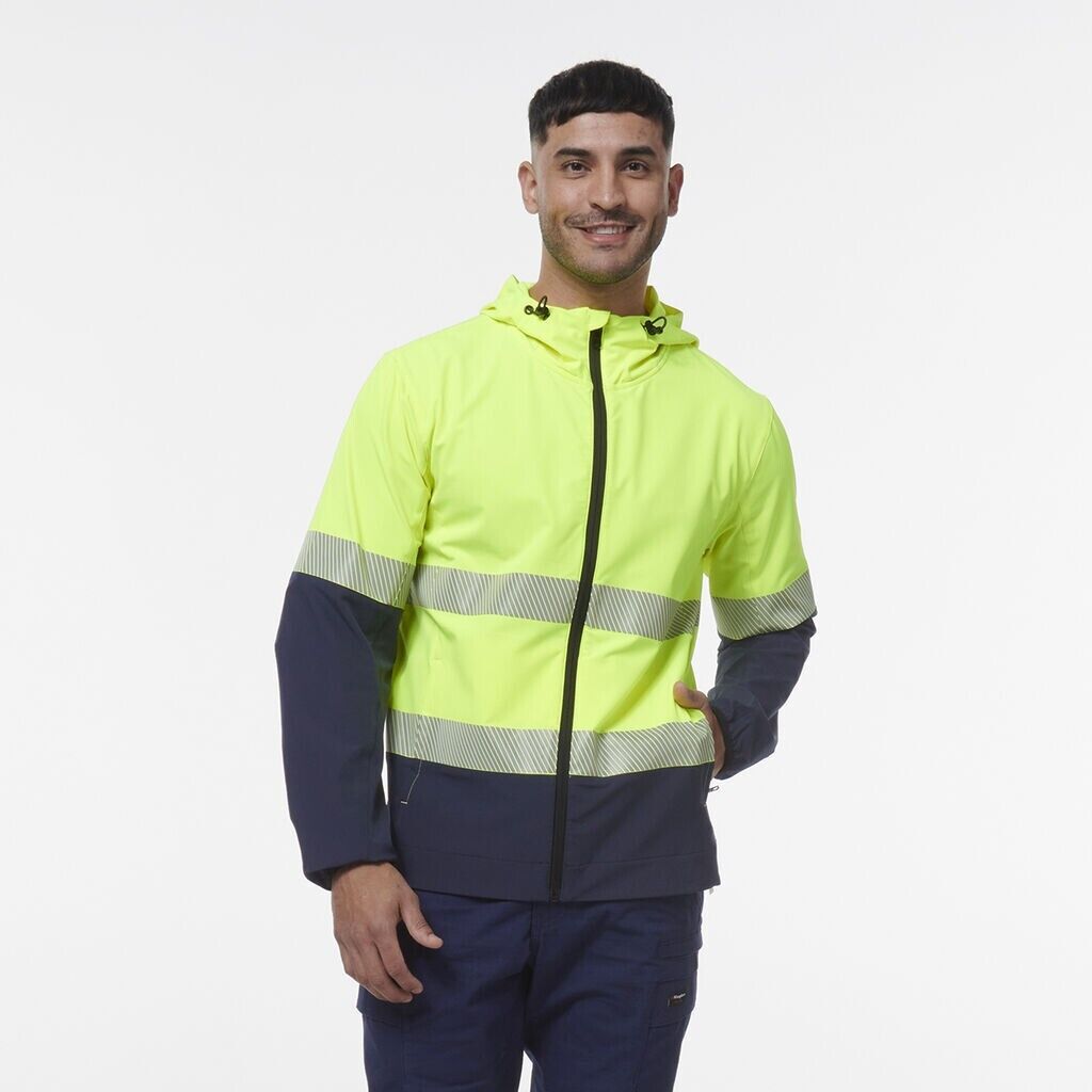 KingGee Mens Hi Vis Reflective Durable Hooded Repel Safety Work Jacket K55061-Collins Clothing Co