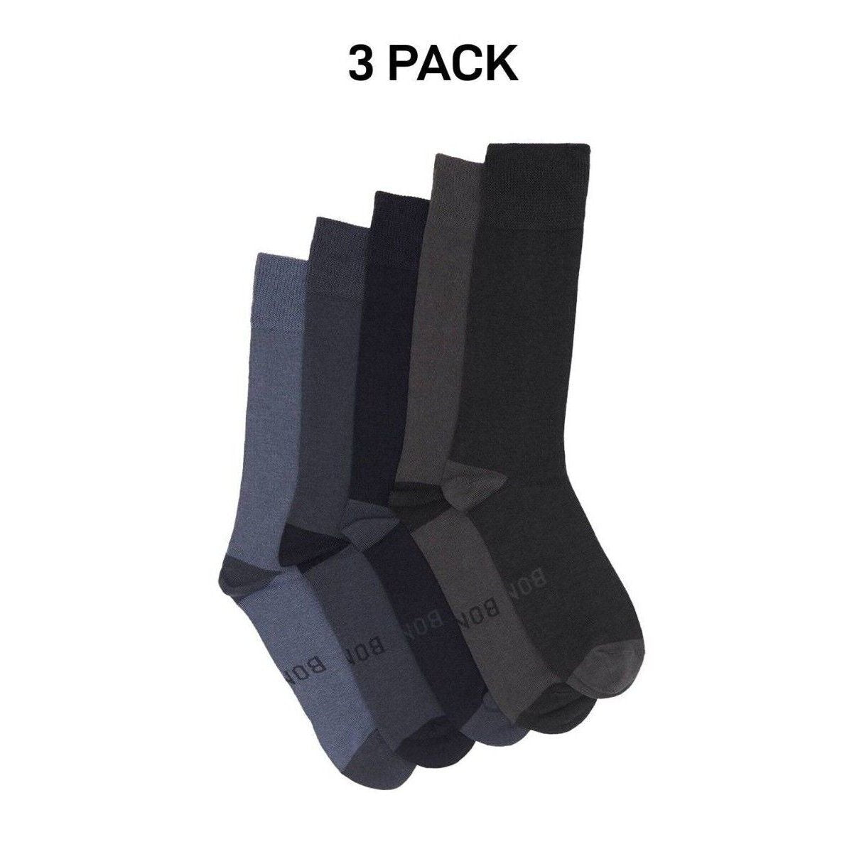 Bonds Mens Bamboo Crew Socks Fine Seams Comfy Toes & Ankle Support 3 Pack SZFQ5W