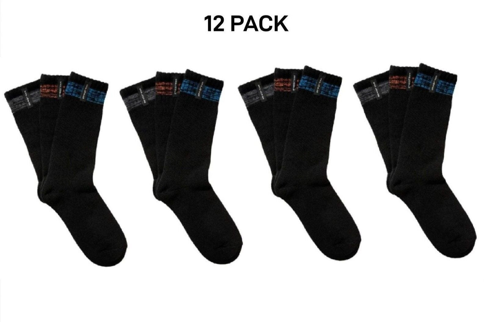 Bonds Mens Explorer All Seasons Cotton Crew Socks Durable & Comfy 12 Pack SYQY3N