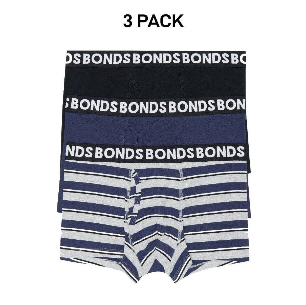 Bonds Mens Everyday Trunks Convenience Comfort & Value Underwear 3 Pack MWQ33A