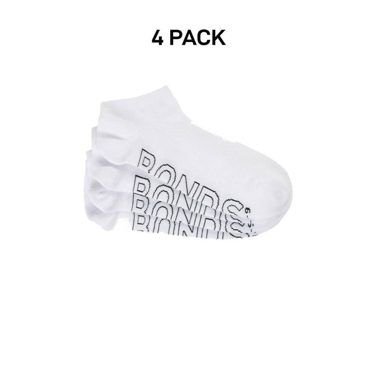 Bonds Mens Logo Lightweight No Show With Mesh Cooling Zone Socks 4 Pack SXN44N