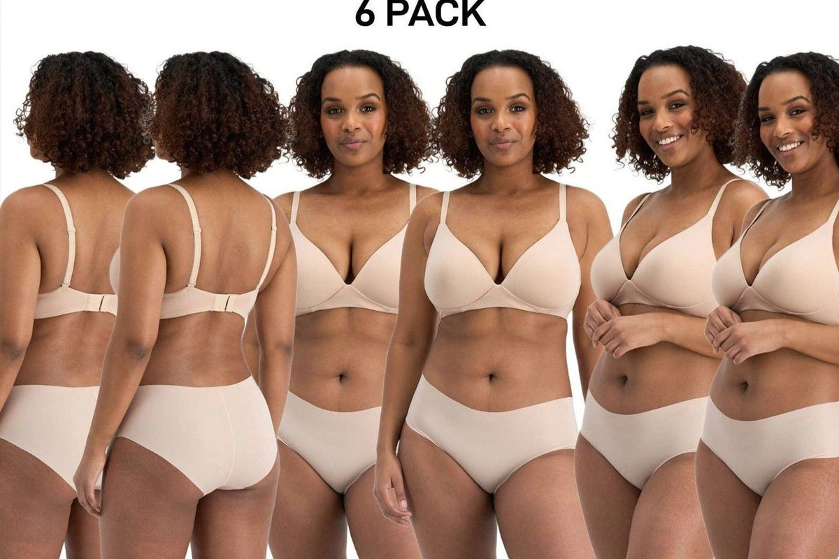 Bonds Womens Invisible Freecuts Midi Light Simple Lightweight Undies 6 Pack WU3Q