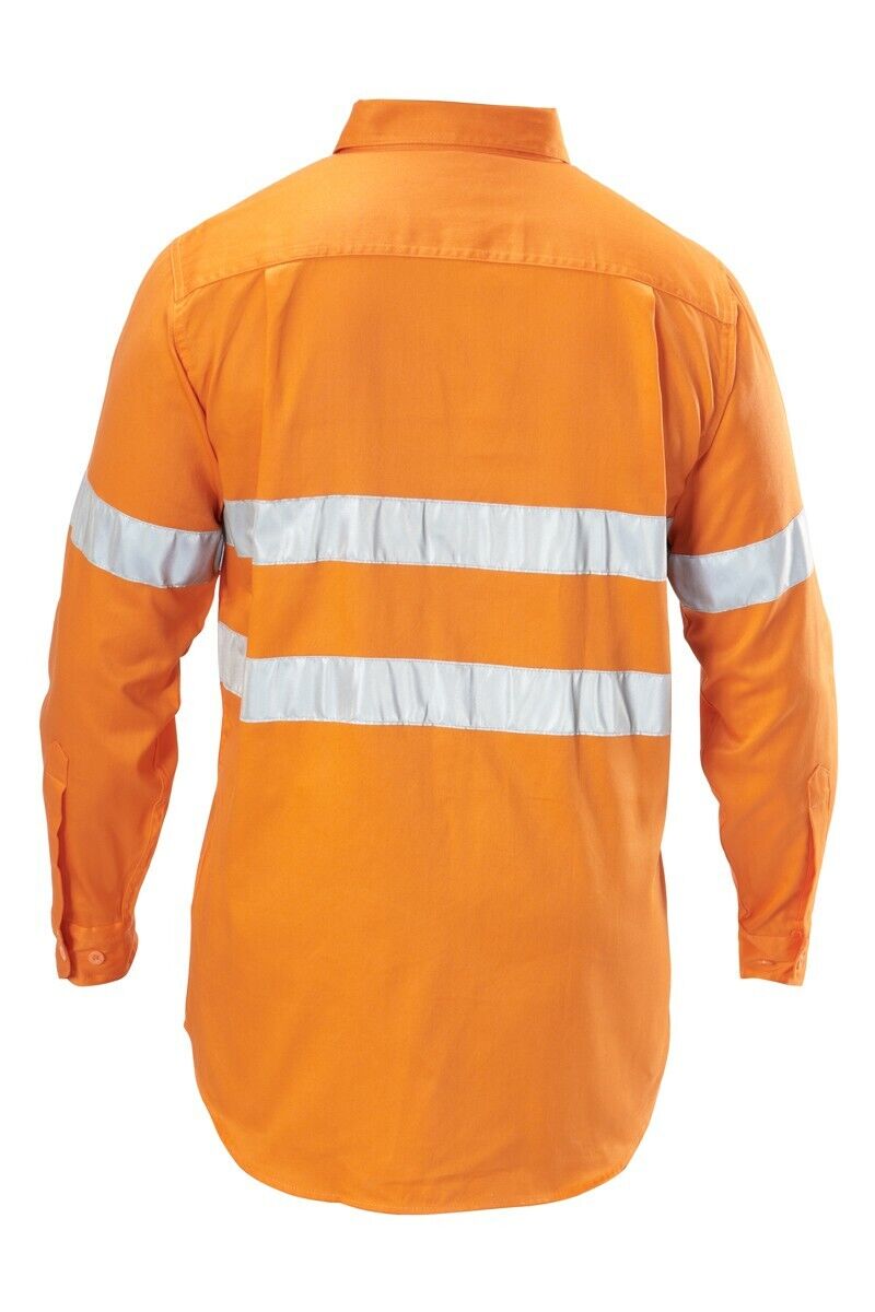 Mens Hard Yakka Foundations Long Sleeve Taped Cotton Drill Work Shirt Y07227