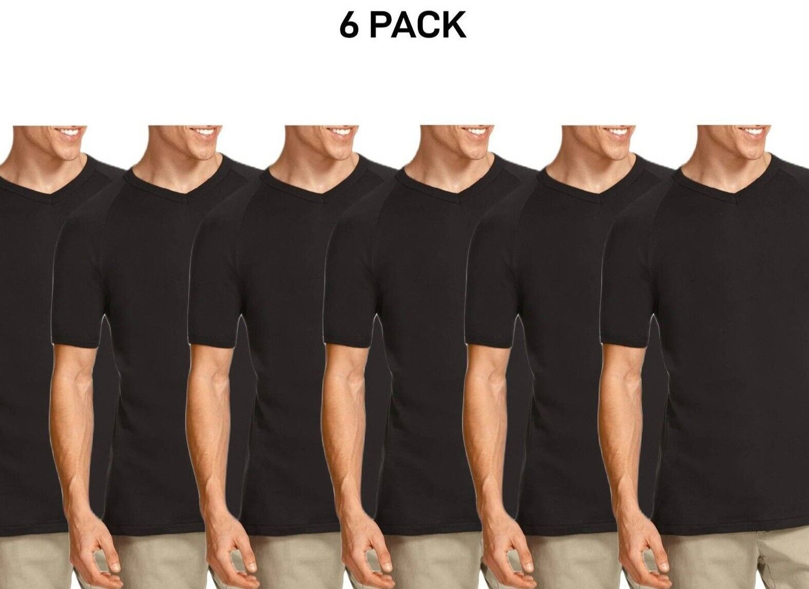 Bonds Mens Genuine V-Neck Raglan Tee Suit in Every Size and Shape 6 Pack M9762W