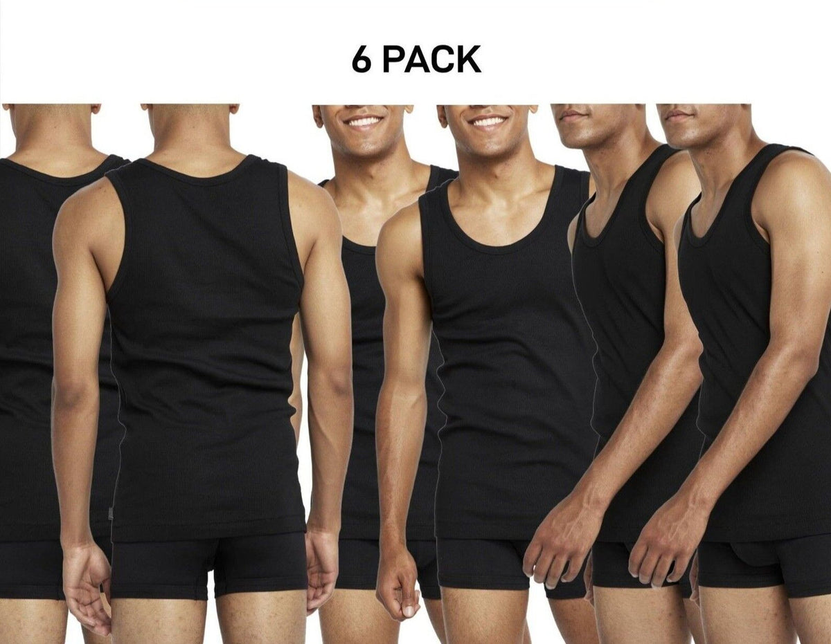 Bonds Mens Organic Chesty Cotton Rib Modern Classic Singlet Shape 6 Pack MX3R