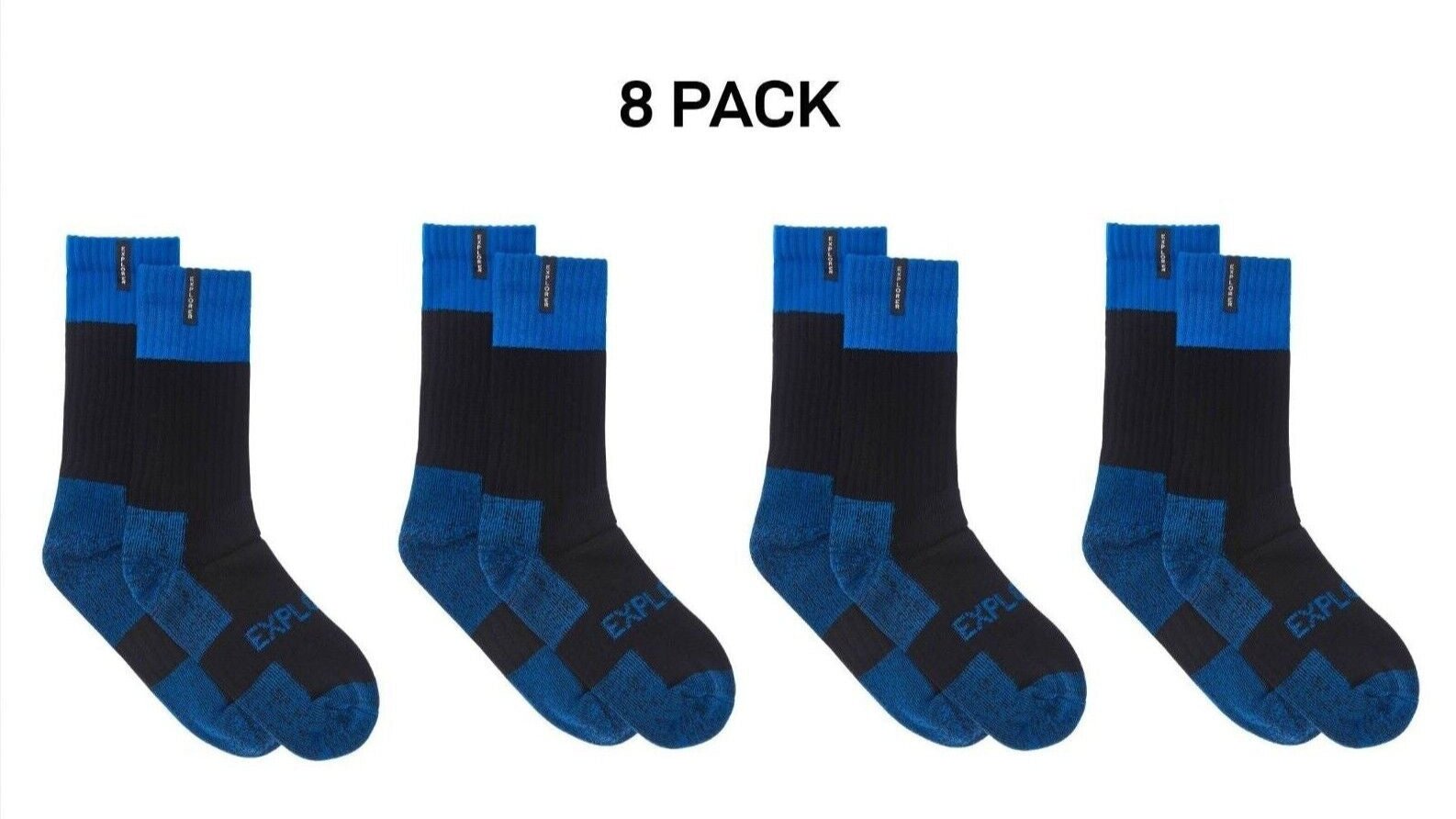 Bonds Mens Explorer Tough Work Durable Dual Layer Cotton 8 Pack SYNJ2W