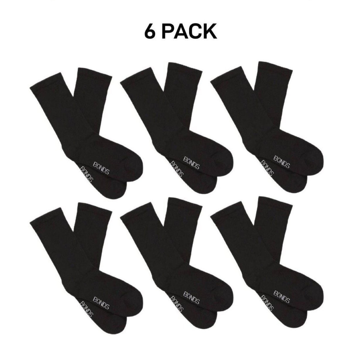 Bonds Womens Very Comfy Fine Sock Smooth toe Seams Cushioned Sole 6 Pack LYXQ2N