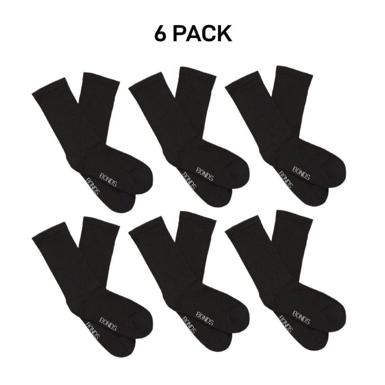 Bonds Womens Very Comfy Fine Sock Smooth toe Seams Cushioned Sole 6 Pack LYXQ2N