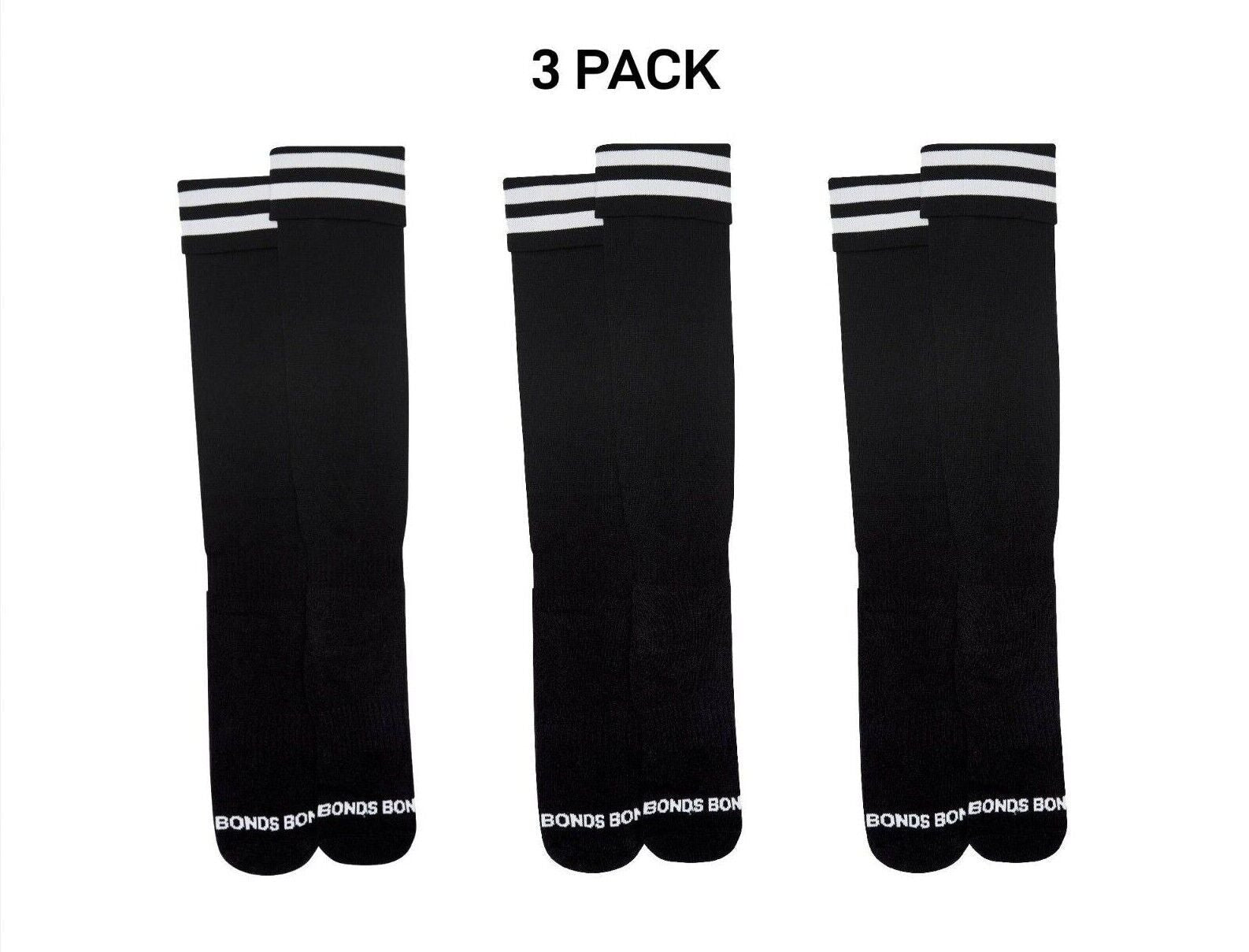 Bonds Mens Everyday Footy Football Sports Socks Comfy Arch Support 3 Pack SXMR1W
