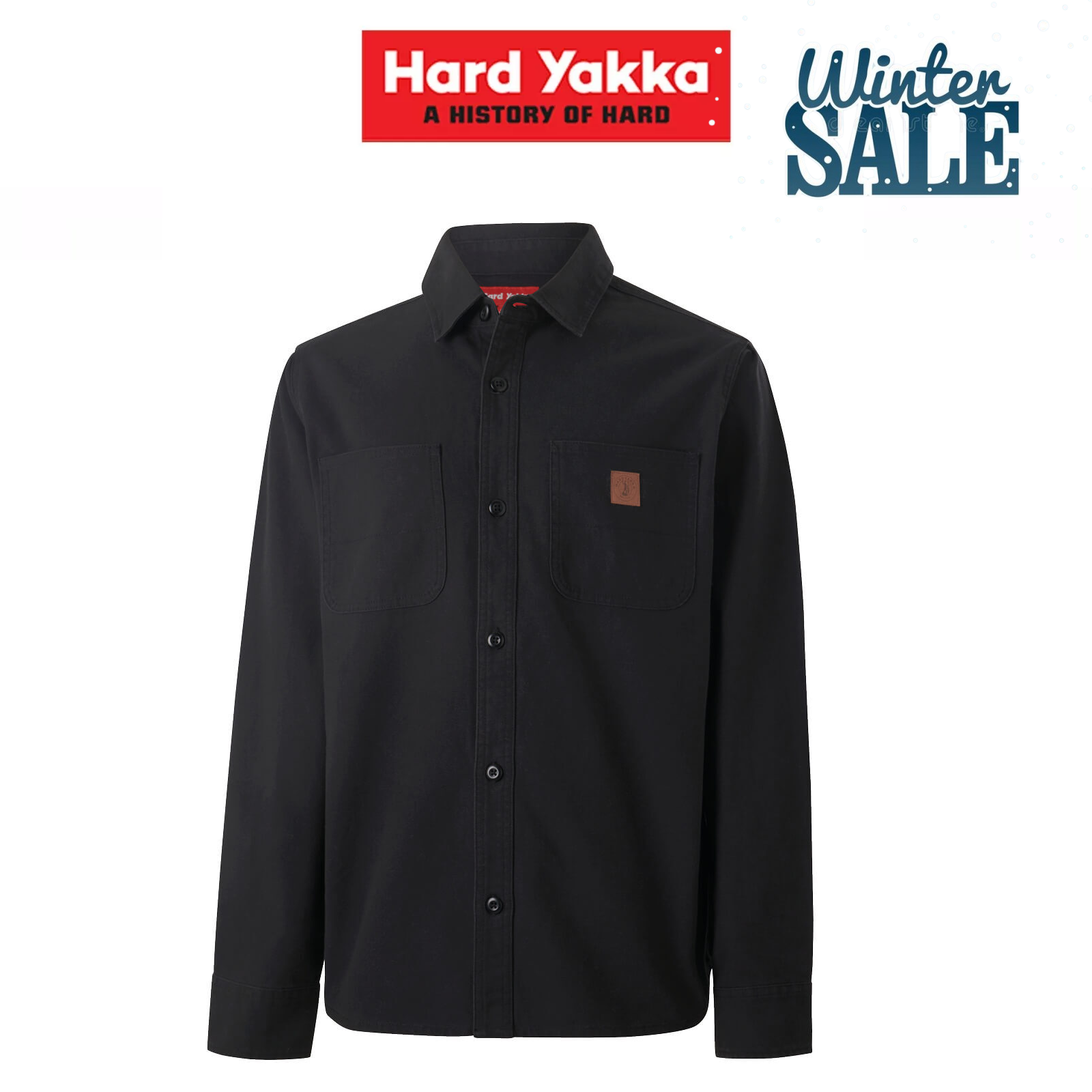 WINTER SALE! Hard Yakka Mens Heritage Soft Pockets Button Canvass Shirt Y07753