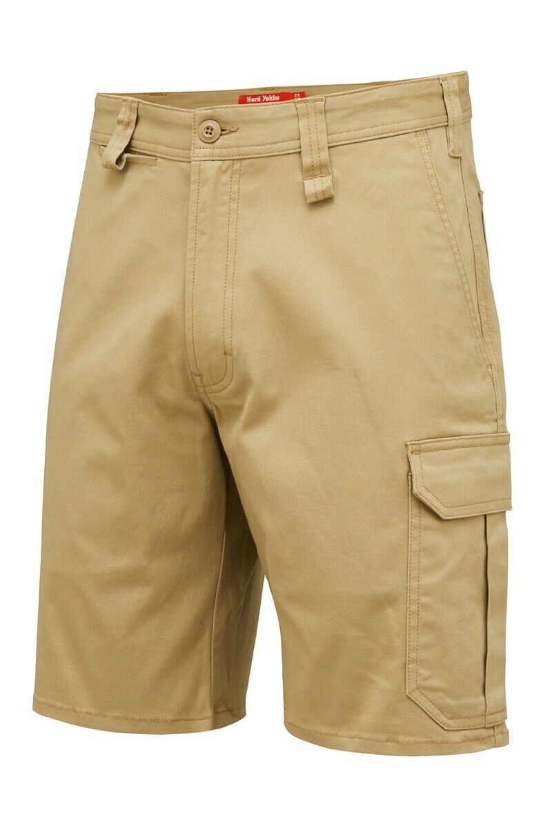 Mens Hard Yakka Core Stretch Cargo Shorts Cotton Drill Work Tough Strong Y05067