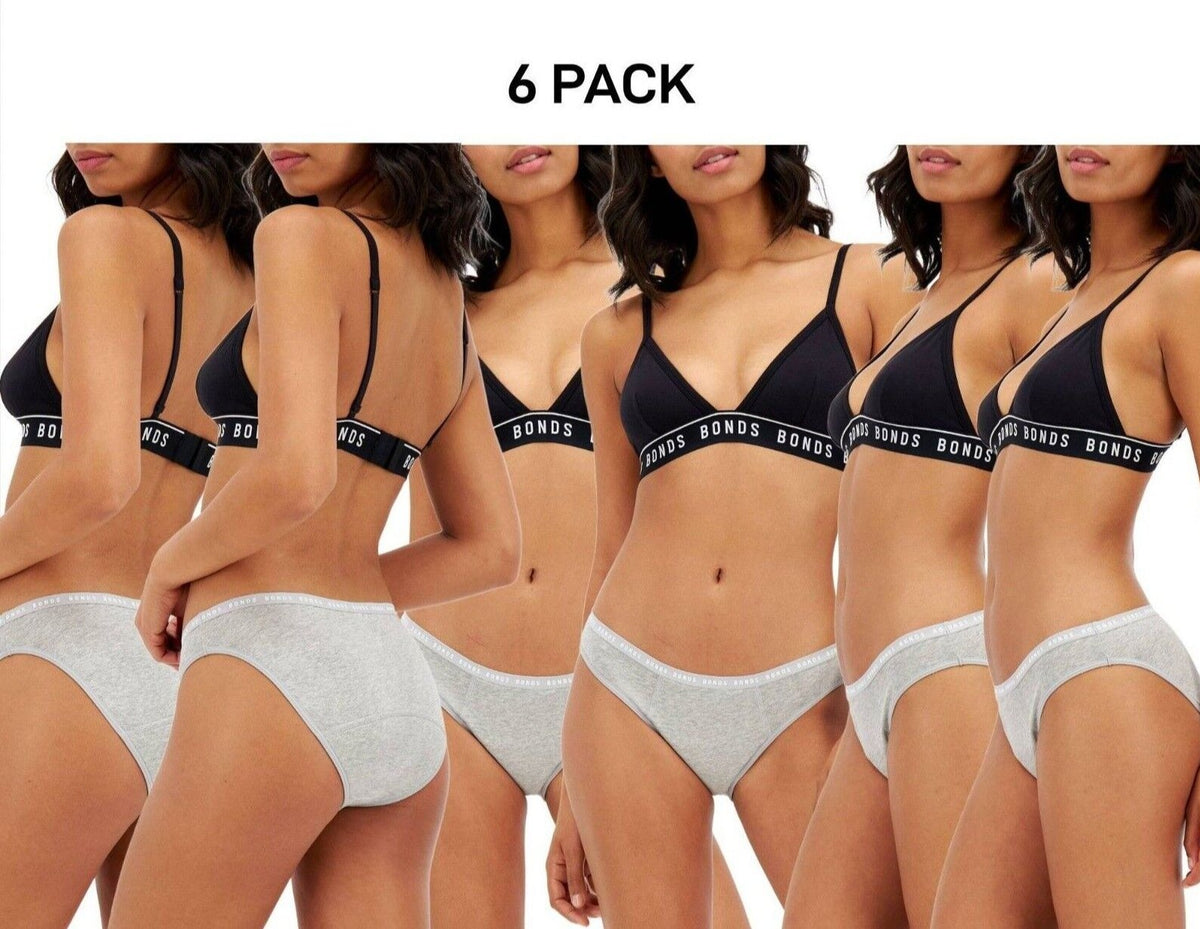 Bonds Womens Bloody Comfy Period Bikini Moderate Leak Proof Undies 6 Pack WTQT
