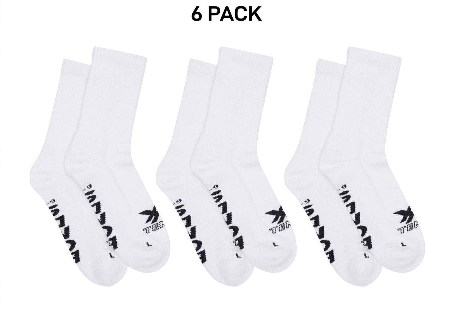 Bonds Mens X-Temp Crew Socks Comfy Cushioned Sole Arch Support 6 Pack SXX62N