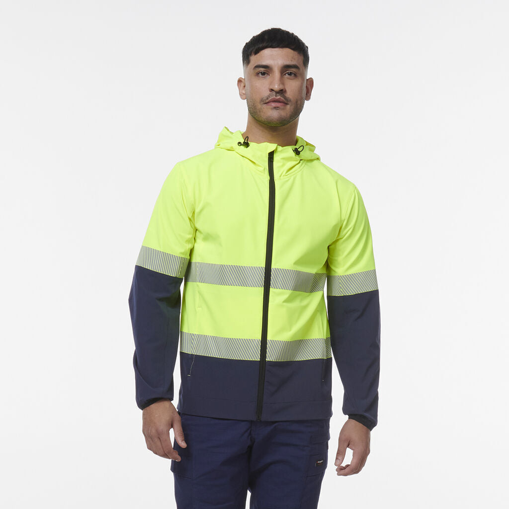 KingGee Mens Hi Vis Reflective Durable Hooded Repel Safety Work Jacket K55061-Collins Clothing Co