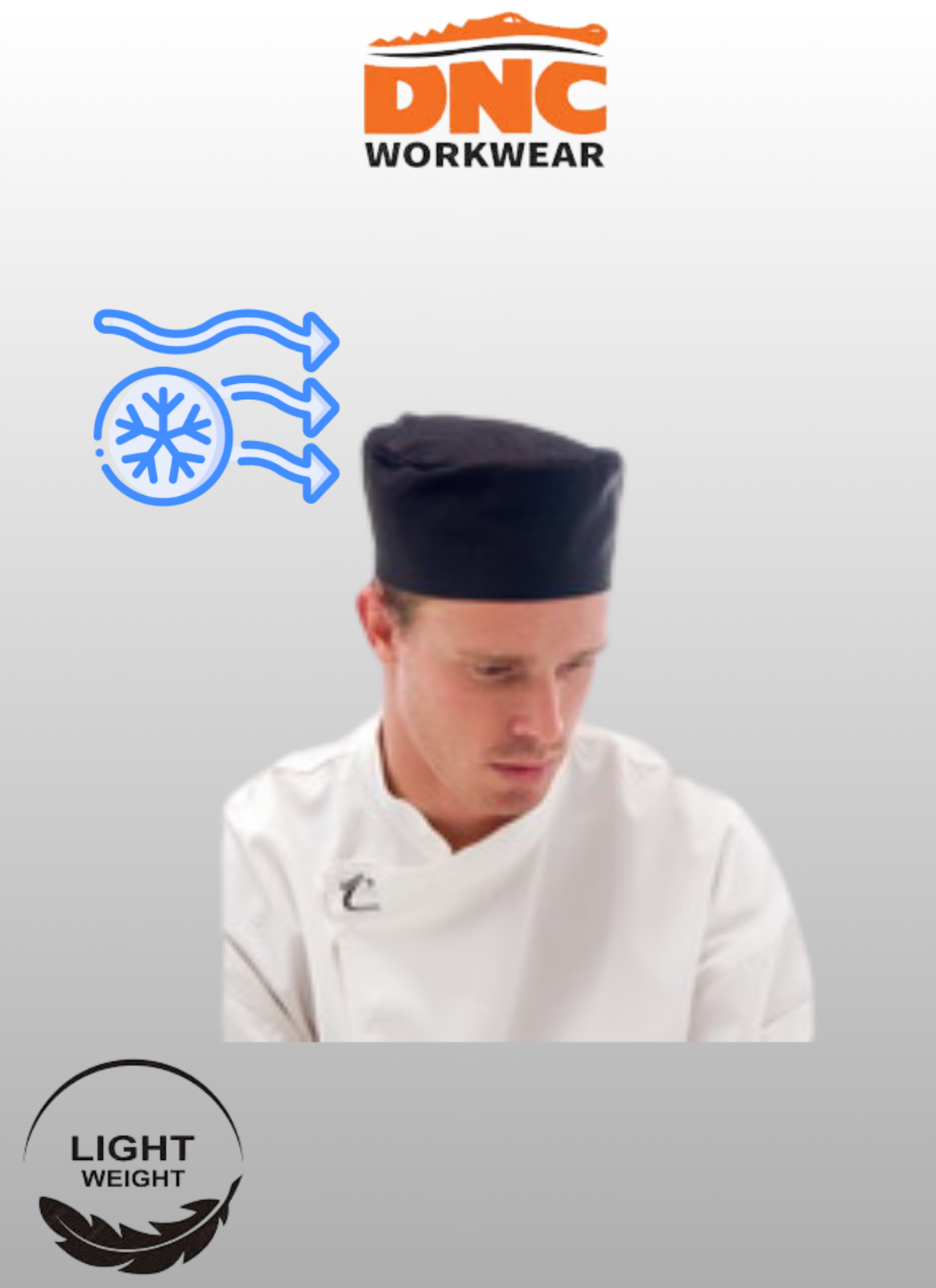 DNC Cool Breeze Modern Jacket Short Sleeve FREE Flat Top Chef Hat 1123