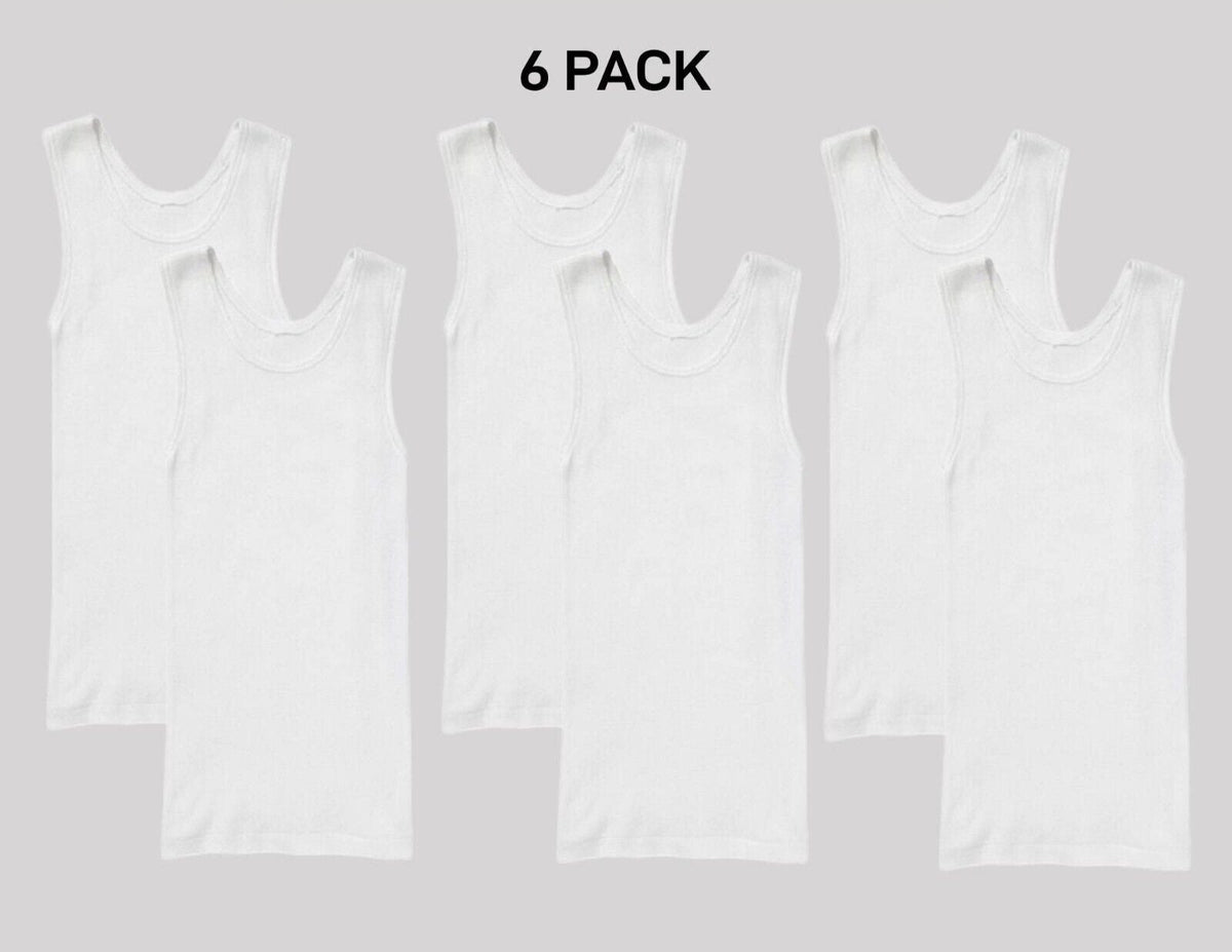 Bonds Boys New Chesty Vest Cotton Singlet Super Soft Ribbed Cotton 6 Pack UYNF1B