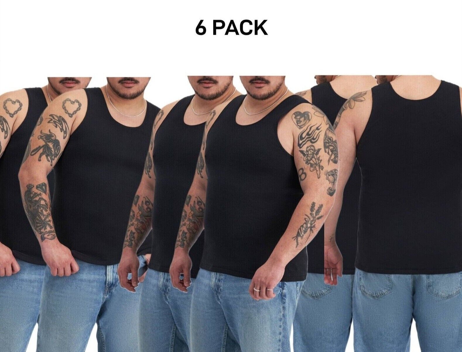 Bonds Mens Chesty Cotton Singlets Underwear Singlet Ribbed Cotton 6 Pack M757P