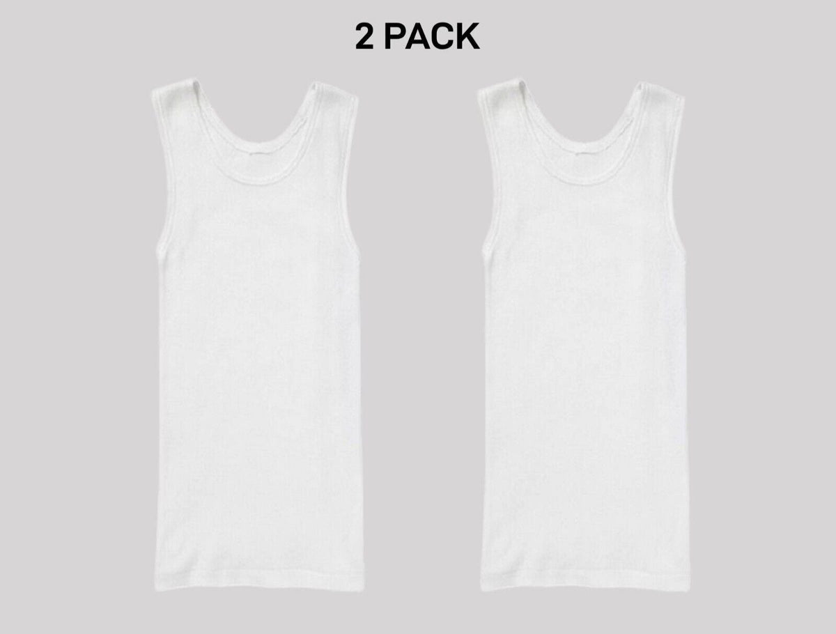 Bonds Boys New Chesty Vest Cotton Singlet Super Soft Ribbed Cotton 2 Pack UYNF1B