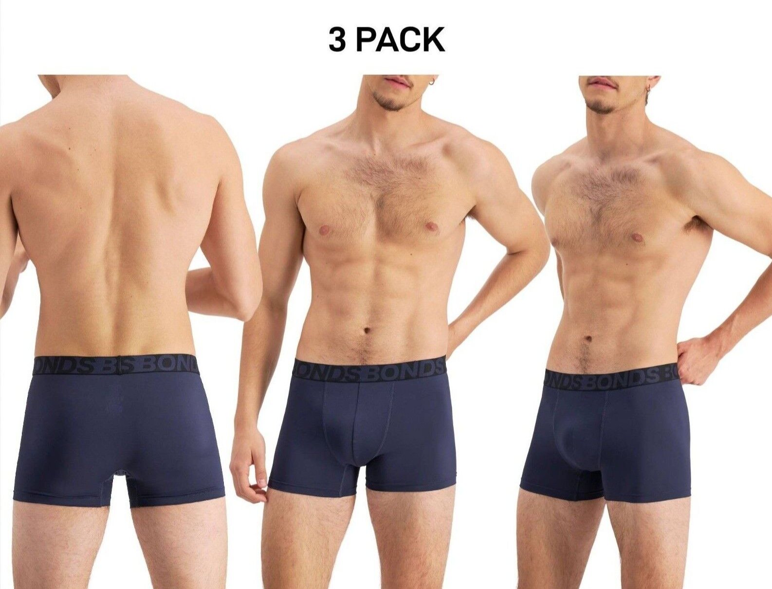 Bonds Mens Active Everyday Trunk Lightweight Classic Comfortable Fit 3 Pack MWRA