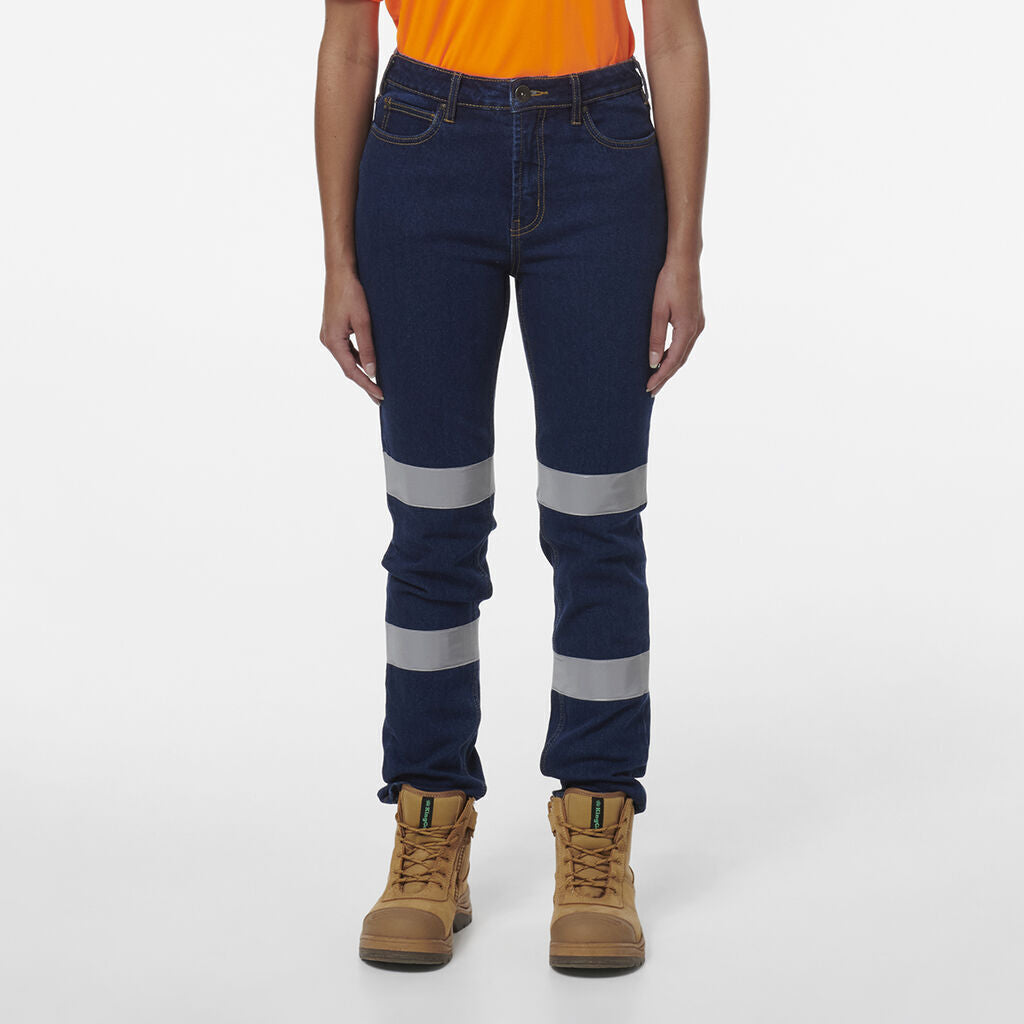 KINGGEE Womens Stretch Straight Workwear Denim Wide Leg 5 Pocket Jeans K43019-Collins Clothing Co