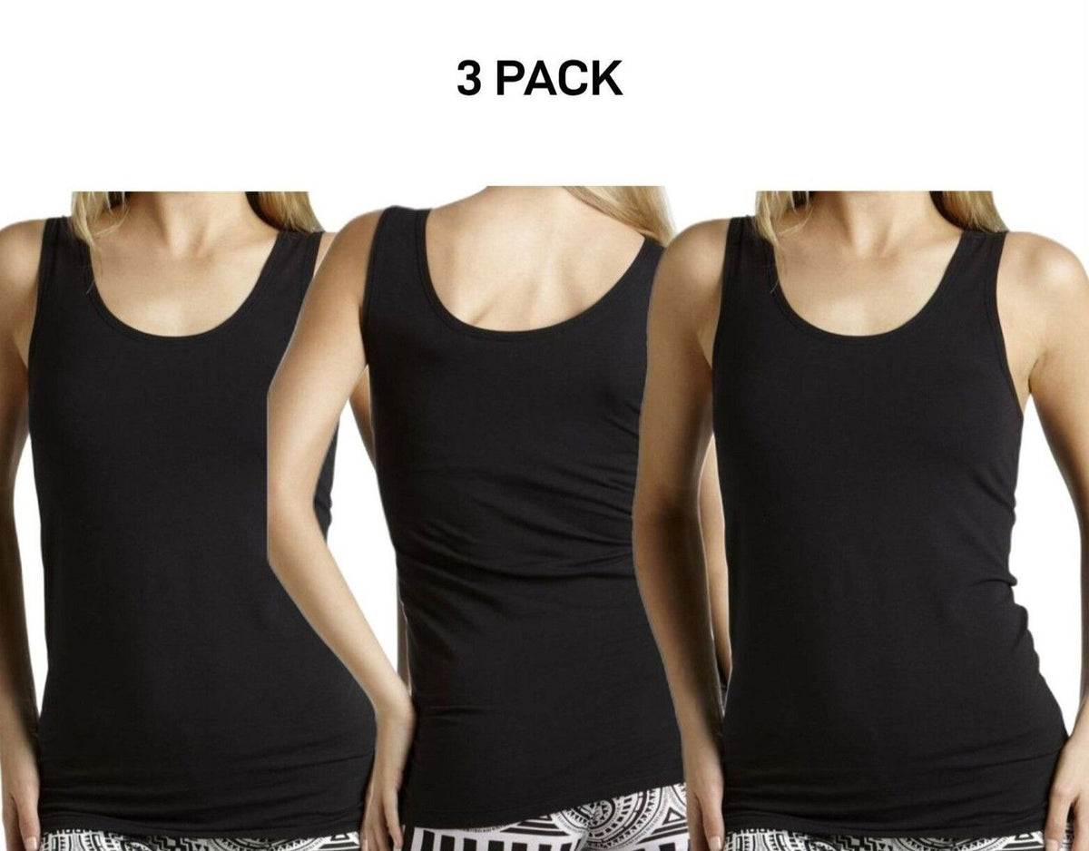 Bonds Womens Stretchy Chesty Tank Top Breathable Cotton Jersey 3 Pack WYEXY