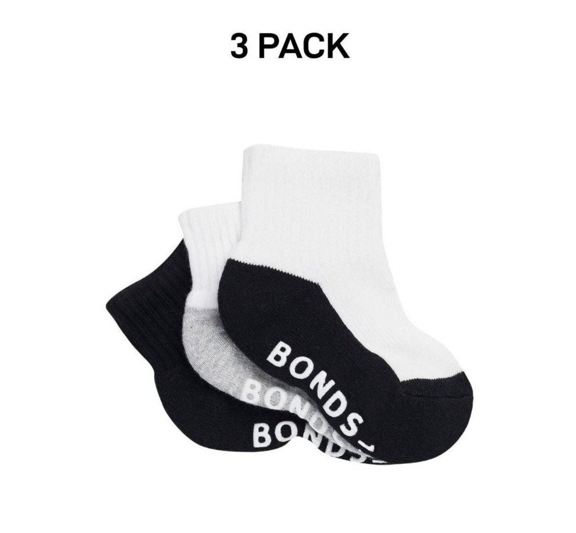 Bonds Baby Cushioned Quarter Crew Thickness for Comfiness Socks 3 Pack RXUH3N