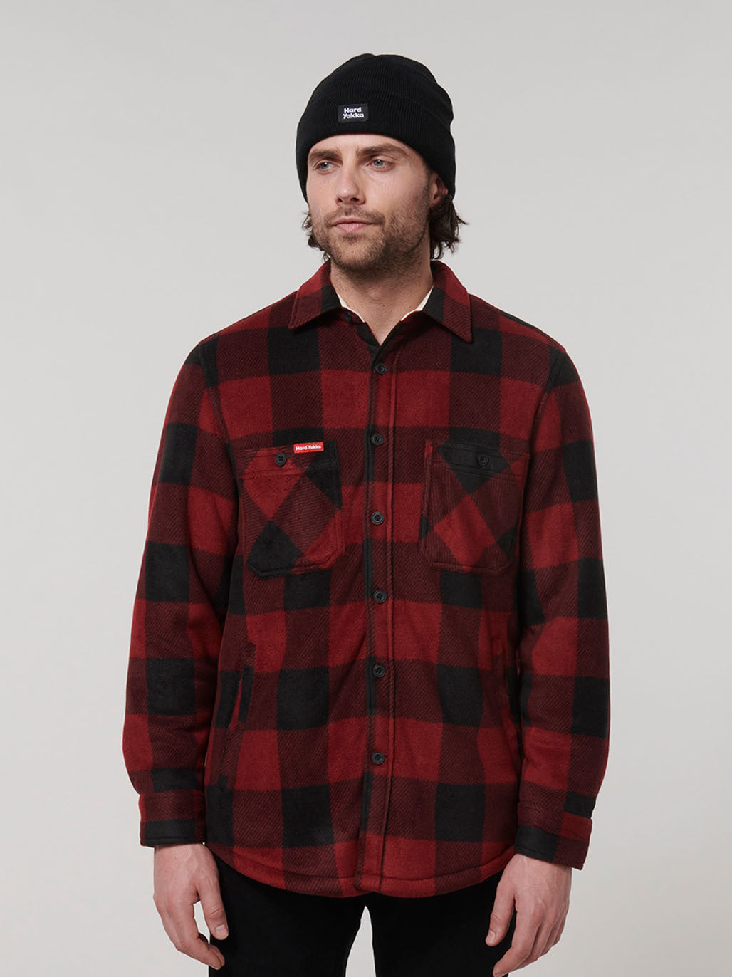 WINTER SALE! Hard Yakka Legends Sherpa Fleece Jacket Free Beanie Work Y06518