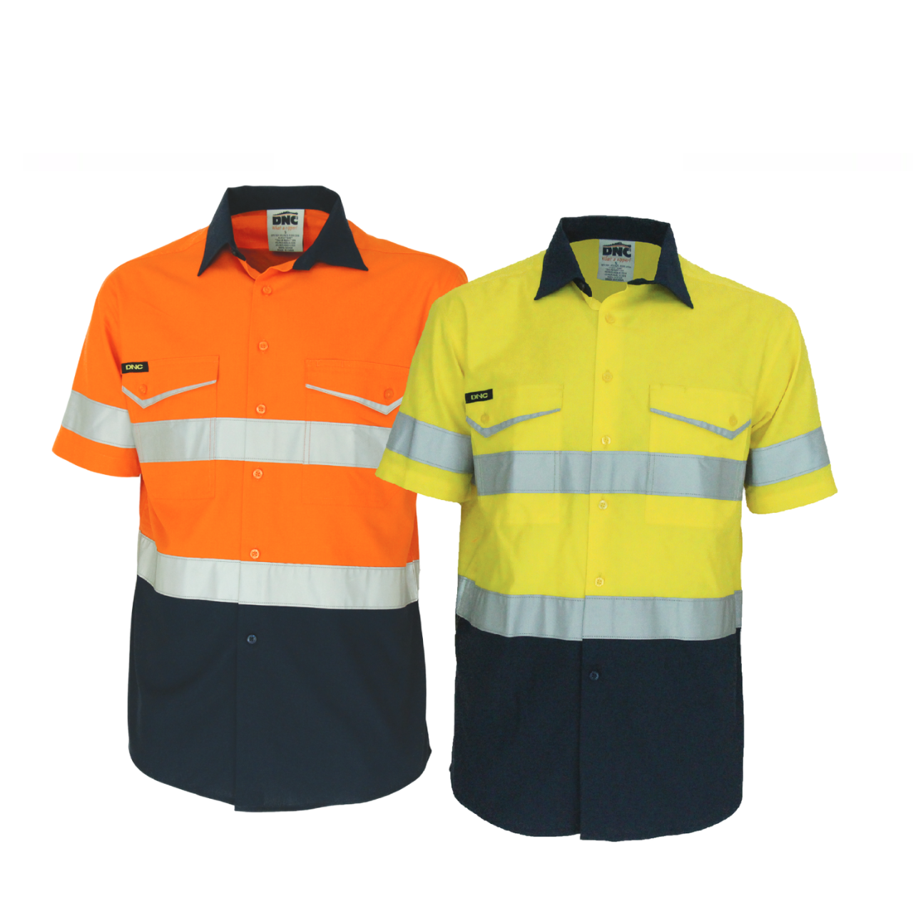 DNC Mens 2Tone RipStop Cotton Shirt CSR Reflective Lightweight Breathable 3587-Collins Clothing Co