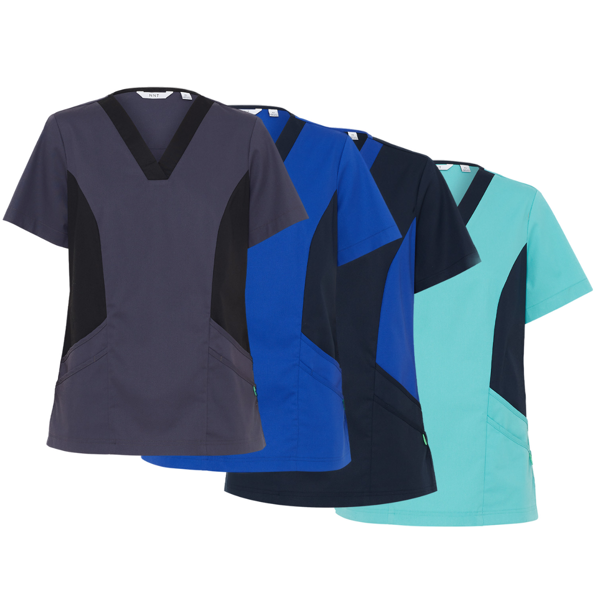 NNT Womens Nightingale V Neck Contrast Scrub Top Nurse Workwear Comfort CATULL-Collins Clothing Co