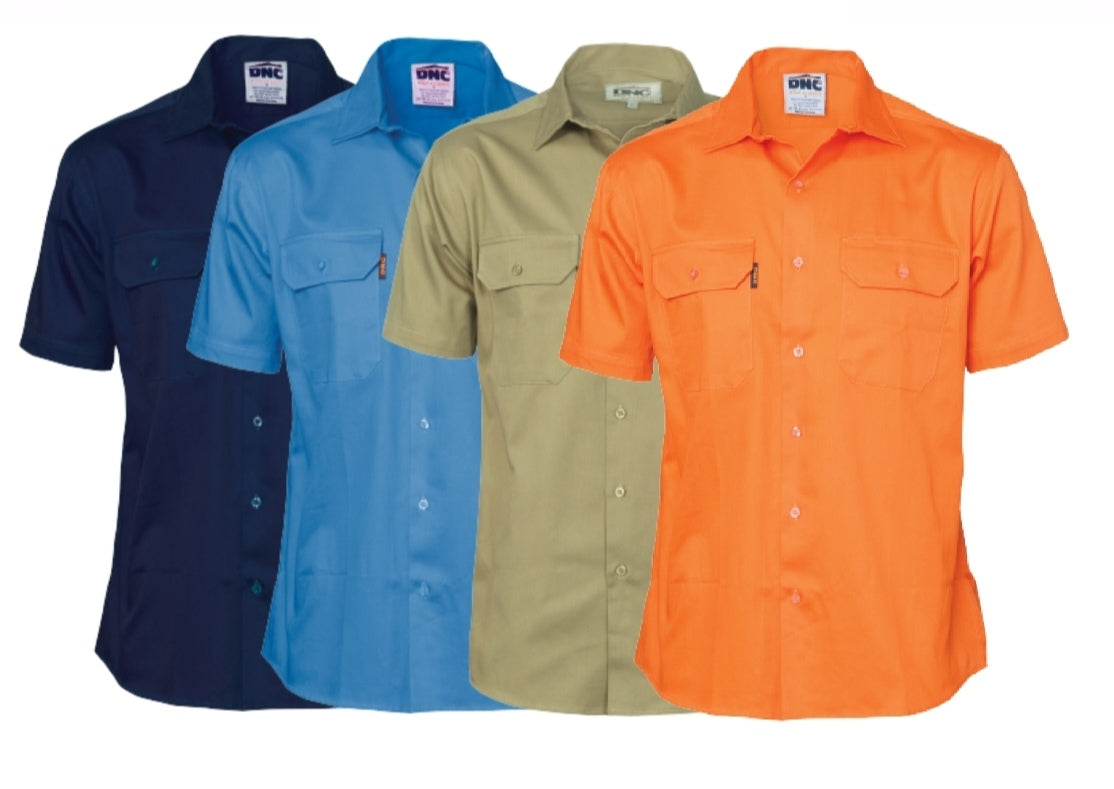 SALE DNC Workwear Cool-Breeze Work Shirt - Short Sleeve lightweight cotton 3207