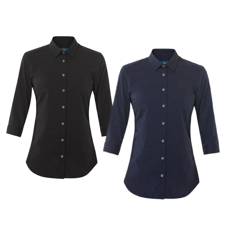 NNT Womens Stretch Cotton Blend 3/5 Sleeve Madem Formal Shirt Business CATU2L-Collins Clothing Co
