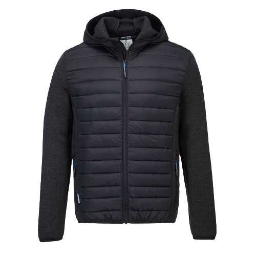 Portwest KX3 Baffle Jacket Front Zip Opening Hooded Grey Marle Jacket Comfy T832-Collins Clothing Co