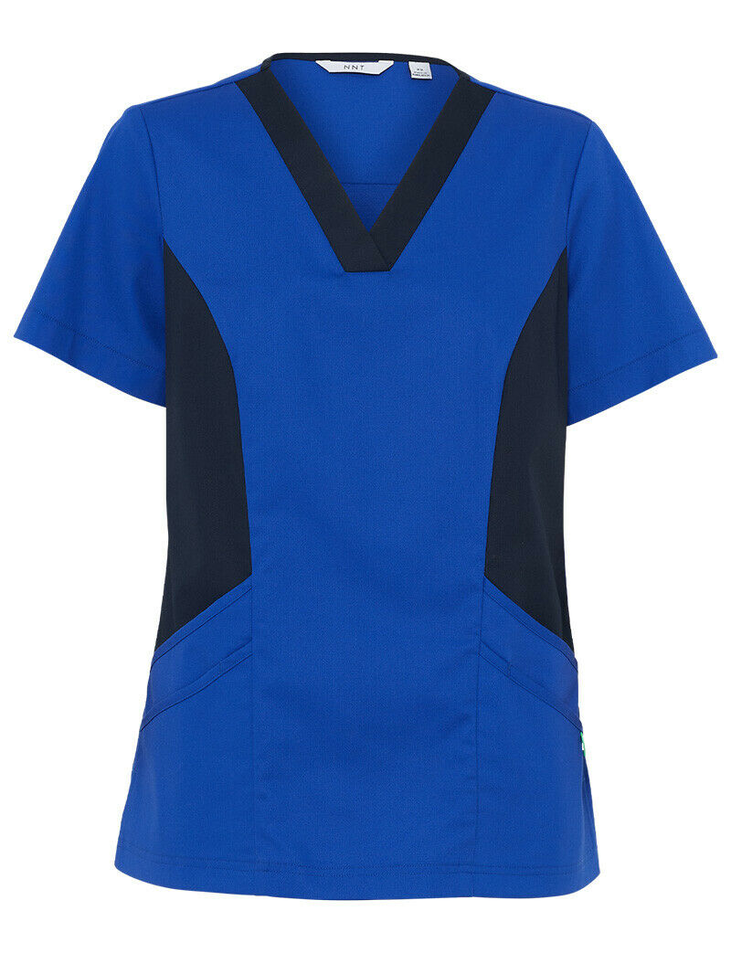 NNT Womens Nightingale V Neck Contrast Scrub Top Nurse Workwear Comfort CATULL-Collins Clothing Co