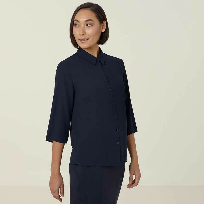 NNT Womens Business Georgie  3/4 Sleeve Pleat Back Formal Shirts Classic CATUKZ-Collins Clothing Co
