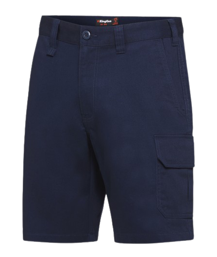 KingGee Mens Stretch Cargo Shorts Work Flat Front Safety Belt Loops Phone K07005-Collins Clothing Co
