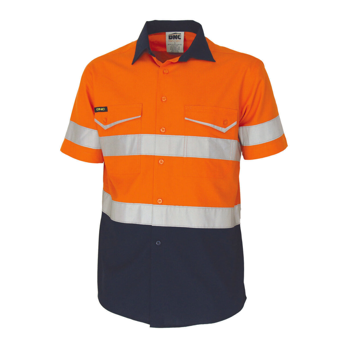 DNC Mens 2Tone RipStop Cotton Shirt CSR Reflective Lightweight Breathable 3587-Collins Clothing Co