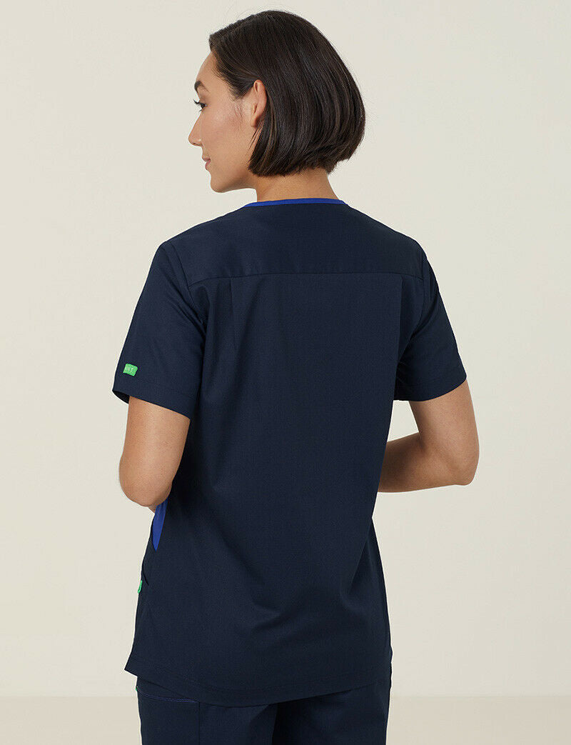 NNT Womens Nightingale V Neck Contrast Scrub Top Nurse Workwear Comfort CATULL-Collins Clothing Co
