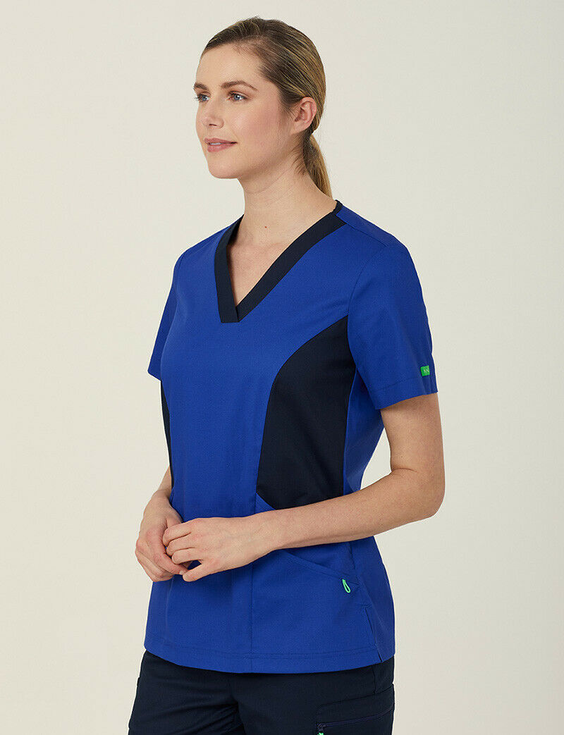 NNT Womens Nightingale V Neck Contrast Scrub Top Nurse Workwear Comfort CATULL-Collins Clothing Co