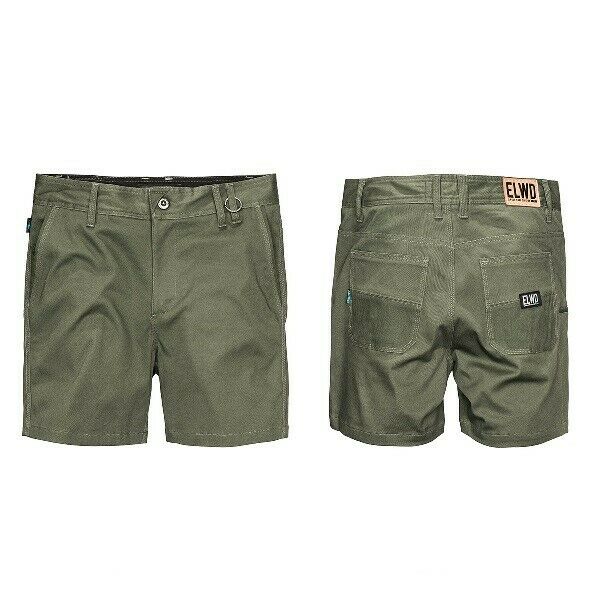 Mens Elwood Work Basic Shorts Stretch Twill Reinforced Pockets Tradie EWD202-Collins Clothing Co