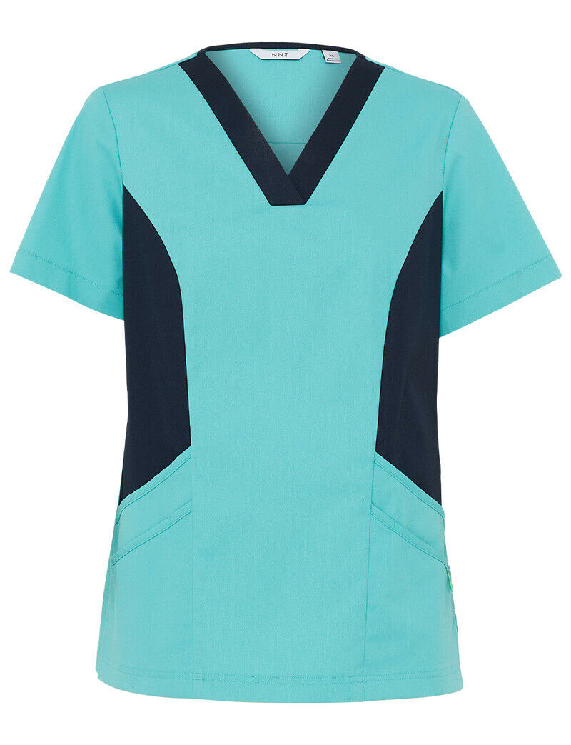 NNT Womens Nightingale V Neck Contrast Scrub Top Nurse Workwear Comfort CATULL-Collins Clothing Co