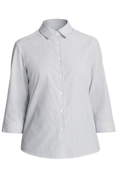 NNT Womens Textured Stripe 3/4 Sleeve Formal Shirt Cotton Blend Business CATU63-Collins Clothing Co