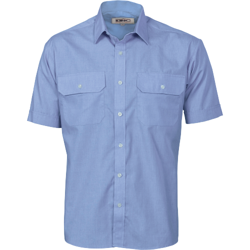 DNC Workwear Mens  Polyester Cotton Work Shirt Short Sleeve Business Casual 3211-Collins Clothing Co